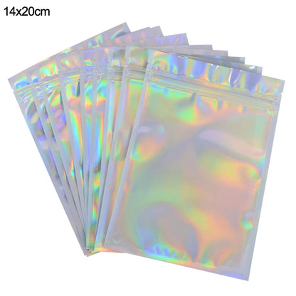 20pcs Iridescent  Hologram zip lock bags