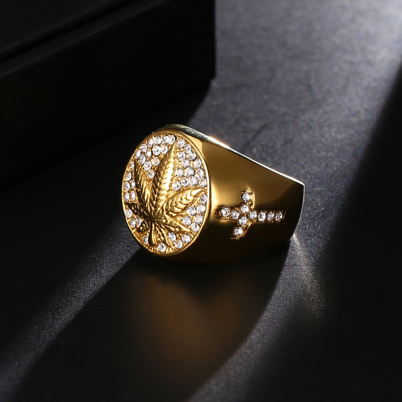 Maple Leaf/Cross BLING Ring