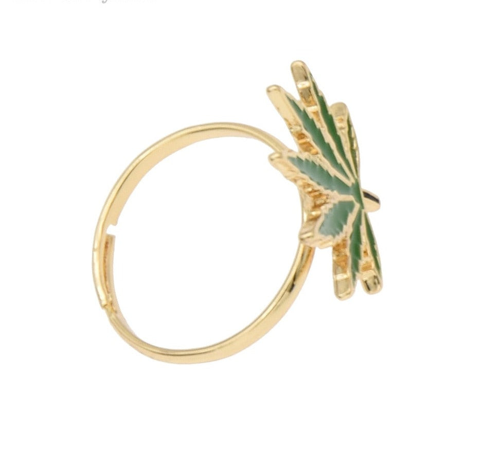 Maple Green Leaf Ring