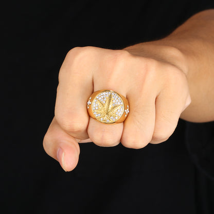 Maple Leaf/Cross BLING Ring