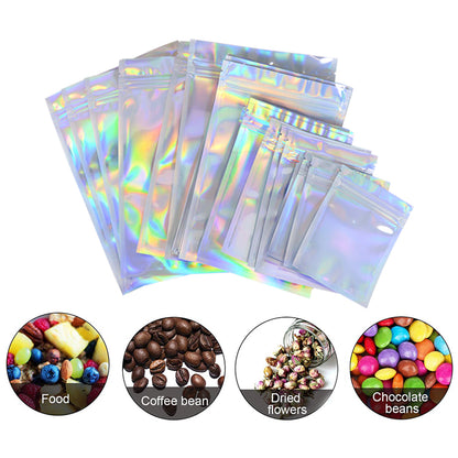 20pcs Iridescent  Hologram zip lock bags