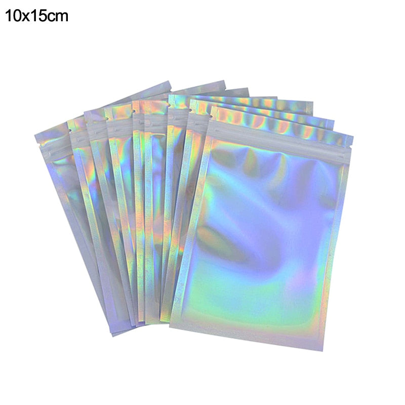 20pcs Iridescent  Hologram zip lock bags