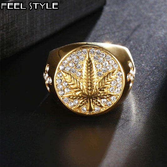 Maple Leaf/Cross BLING Ring